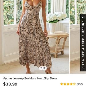 Ayana Lace-up Backless Maxi Slip Dress from Cupshe